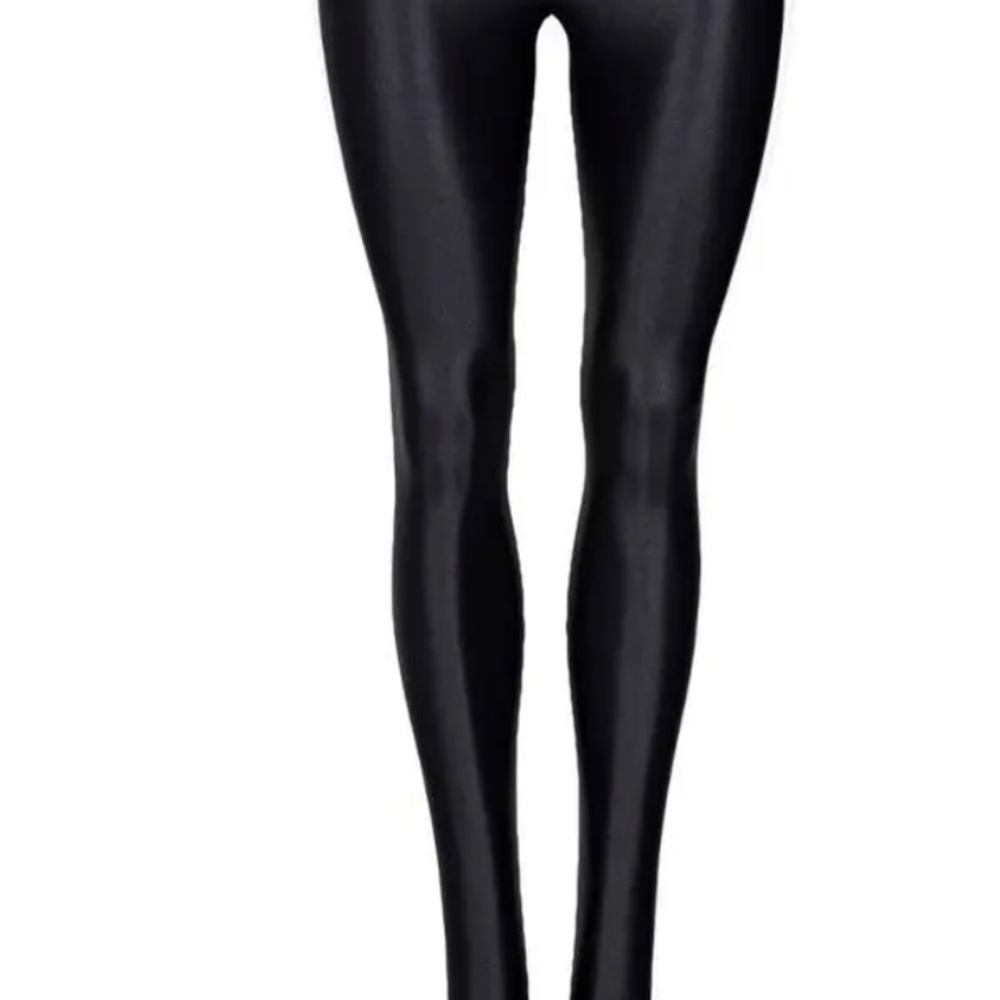 Saint Laurent Black Satin Leggings - Picture 5 of 6